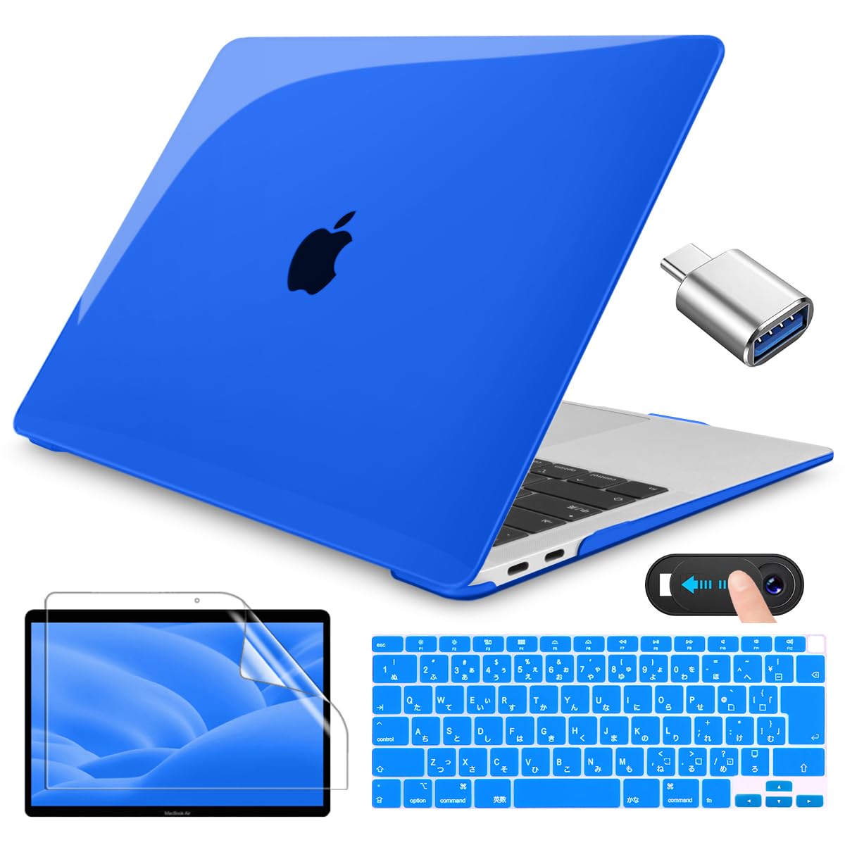 CISSOOK MacBook Air  2020 2021 ֥롼 Ʃ  MacBook Air 13  A2179 A2337 M1 б Blue 륫С  ܸ ܡɥС JIS a2179 ꡼ ݸե webcam cover դ