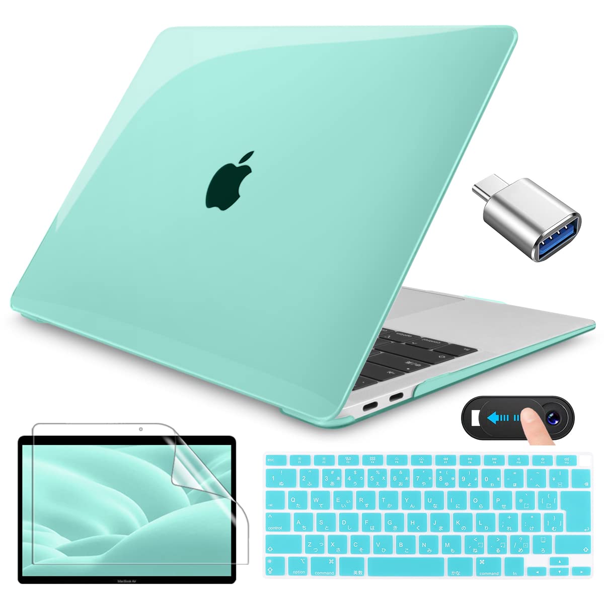CISSOOK MacBook Air 13   С A2337 M1 A2179 б ꡼ С 2020 2021  macbook air 13 륫С Ʃ ꥢ ꡼  ܸ JIS ܡɥС ̥ե ݸ webcam co...