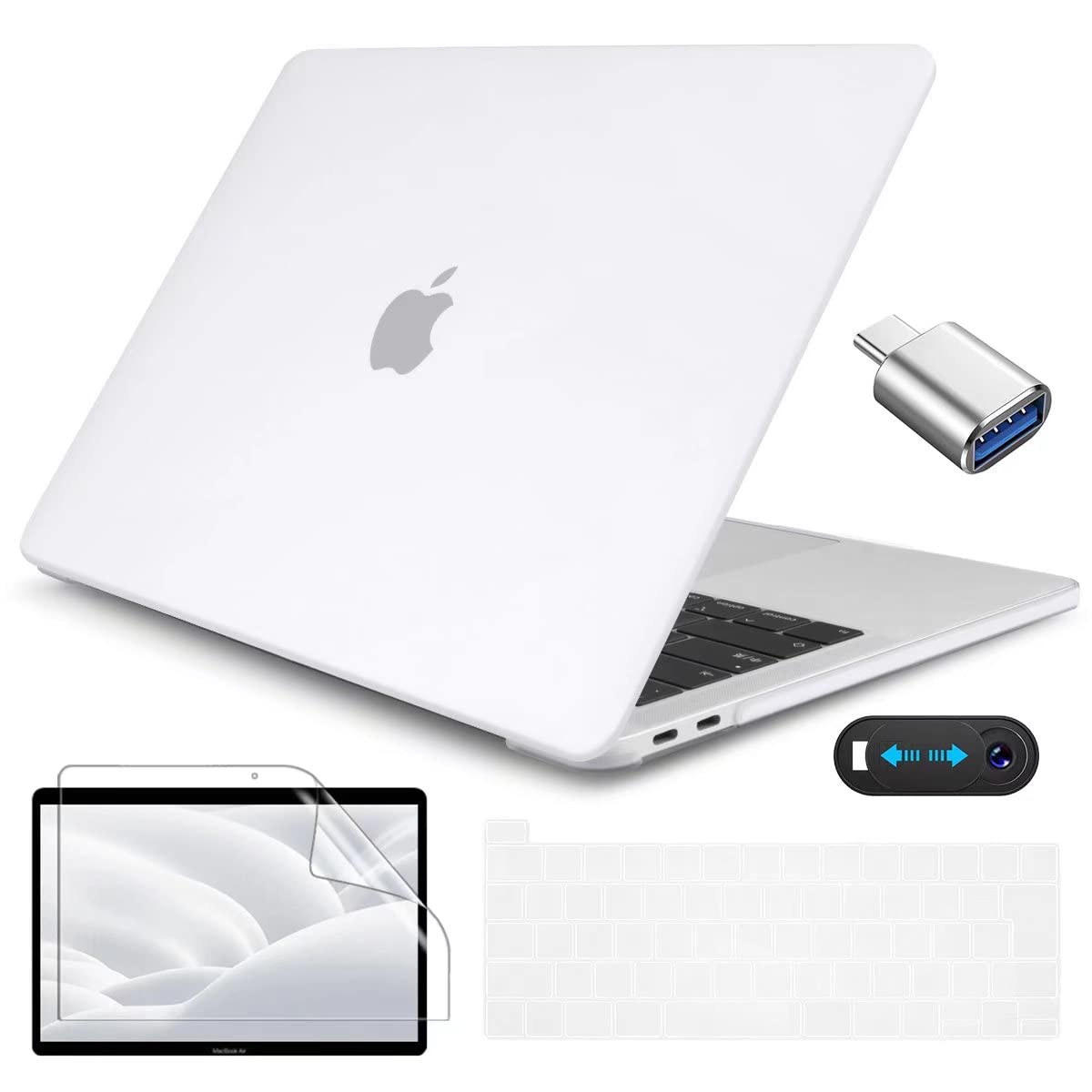商品情報商品の説明2020-2022年改良新型のMacBook Pro 13インチ ケース pro13シェルカバー+ 画面フィルム+日本語JISキーボードカバー+ Type C to USB 変換アダプタ+ webcam coverの5in1セットです。 ケース対応のパソコンとモデル：2020 2021 for Macbook Air 13inch with Retina Display & & Touch Bar& Touch Id(A2251/A2289/A2338 M1 M2 Chip) ATTENTION:ご注意、ご購入前に、Macbookの後ろのモデル番号「Axxxx」を対照し、ご確認の上にお買い求めください。 ケースについて、Hard Shell Case Features プラスチック製で、触り心地よい同時、優れた保護性があります。アップルのロゴを切り抜きません、完全カバーで、MacBookを傷や汚れから保護します。 シンプルなデザインケース、本来の機能を邪魔しないで、 Macbookカバーをつけたまま各機能をいつもの通り使えます。MacBook の開閉、充電、周辺機器の接続に可能、とても便利です。 A2338/A2251/A2289通用の日本語JIS配列キーボードカバー USキーボードと違って、日本語キーボードカバー専用に設計されJIS配列キーボードカバーです。（Japanese layout keyboard cover,Not US layout,please notice it）。高級の無毒シリコーン素材を採用し、キズがつきにくいし、滑りにくいし、耐久性があります。 キーボードをほこり、キーの磨耗、汚れ、水などから完全に保護します。汚れた場合は中性洗剤で何度でも洗うことができます。再利用可能です。 画面フィルム、保護スクリーンプロテクター Screen protector付き。 極薄、厚さがわずか0.1mmのスクリーン用保護フィルムです 。貼りやすく剥がれにくいシートです、シートを剥がしても糊が残りません。 フィルムの貼り方：おMacBookのScreen部分を清潔して、フィルムの端から剥離フィルムを剥がし、端から気泡を押し出すように貼ってください。ご注意：フィルムを剥がす時はゆっくり剥してください。 Type C to USB 変換アダプタ(USB C to USB adapter)付きます。 ウェブカメラカバー webcam cover付きます。 おMacBook Pro 13のウェブカメラを隠ぺし、プライバシー保護し、パソコンを自由に使います。コンパクト、ちょうどいいのサイズで、ピッタリと合いました。極薄、貼る前と後でMacBookなどの操作性に邪魔もなく、良い使用感と保護性があります。 【商品保証】 商品保証について、CISSOOK製品はご購入日から12ヶ月間の保証がございます。商品の品質には万全を期しておりますが、万が一製品に何らかの問題がございましたら、こちらのアフターサービスに連絡してください。迅速に対応させていただきます。主な仕様 ●ケースの対応機種:2020 2021 2022 2023 年発売の新型MacBook Pro 13 インチ M2 A2338 M1 A2251 A2289 モデル。ご注意：他のパソコン型番に適用しません。お手数ですが、ご購入前に、必ずおMacBook　Proの後ろのモデル番号「Axxxx」を対照し、ご確認の上にお買い求めください。br●【優れた材料・底部カバー排熱設計・4個ゴム足】For MacBook Pro 13 カバーの仕様。材質：プラスチック サイズ: 30*21.6*1cm　重量：230g アップルのロゴ部分を切り抜きません、完全カバーで、MacBookを傷や汚れから保護します。底部カバー4つの外れにくいのゴム足があり、テーブルとの摩擦を増強し、外れに滑りにくい。br●A2338 M1 M2 チップ/A2251/A2289通用の日本語JIS配列キーボードカバー。Attention:Japanese layout keyboard cover,Not US layout,please notice it.品質なシリコン製キーボードカバーです。柔軟性があり、丈夫、軽量、防水機能もあり、汚れている場合は、洗濯して繰り返し使用可能。超薄型、タッチ感が良い、タイピング感も快適です。br●Type C & USB 変換アダプタ(Type-C/USB C to USD adapter)+ウェブカメラカバー webcam cover付き。Type-C&USBアダプターは使用便利です。Webcam coverはおMacBook Proのウェブカメラを隠ぺし、プライバシー保護し、パソコンを自由に使います。コンパクト、ちょうどいいのサイズで、ピッタリと合いました。極薄、貼る前と後でMacBookなどの操作性に邪魔もなく、良い使用感と保護性があります。br●【お得な5in1セット】ハードケース(Hard Shell Case) +画面フィルム(Screen Protector)+日本語 JIS キーボードカバー(Japanese Keyboard cover)+Type C & USB 変換アダプタ(Type-C/USB C to USD adapter)+ウェブカメラカバー (webcam cover)のセットです。CISSOOK商品は信頼的な一年保証で、もし何か問題がございましたら、どうぞご遠慮なく、お問い合わせください。弊社は迅速に対応させていただきます。