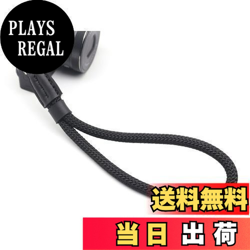 【送料無料】INPON ハンドストラップ 金属リング/リングカバー付き 一眼レフ/ミラーレス/コンパクトカメラ用 ブラック 線径8mm