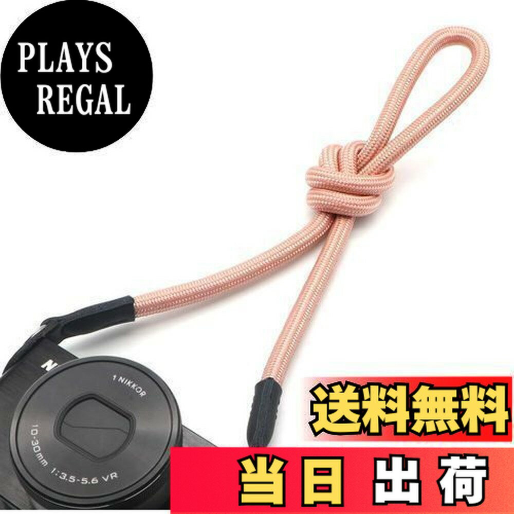 【送料無料】INPON カメラストラップ ネックストラップ 金属リング/リングカバー付き 一眼レフ/ミラーレス/コンパクトカメラ用 ピンク 線径9mm 全長81cm クライミングロープ製