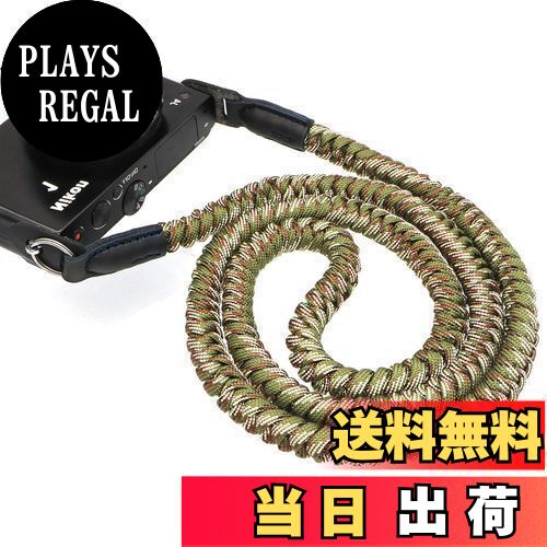 【送料無料】INPON カメラストラップ パラコード編み ネックストラップ ショルダーストラップ 丸リング/リングカバー付き 一眼レフ/ミラーレスカメラ用 カモフラージュ 線径13mm 全長105cm