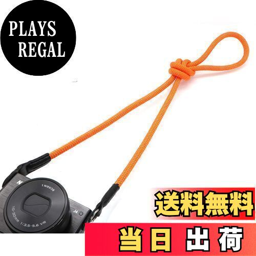 【送料無料】INPON カメラストラップ ネックストラップ 金属リング/リングカバー付き 一眼レフ/ミラーレス/コンパクトカメラ用 オレンジ 線径9mm 全長120cm クライミングロープ製