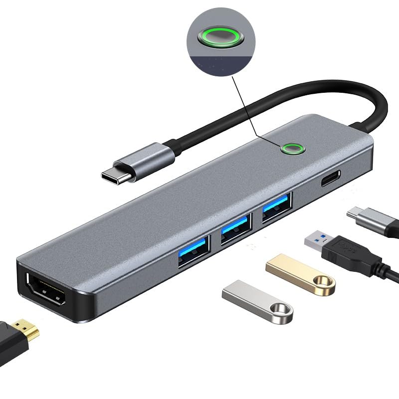 Leehitech USB C nu 5-in-1 USB Type C Macbook nuy4K HDMI+5Gbps USB3.0*3+PD100[d|[gz@\ϊA_v^[ }[d+ʐM+^b`ʃIt{^BiPhone15AiPad Air/ProAMacBook Pro/AirASamsung GalaxyADell ȂUSB CfoCXΉ