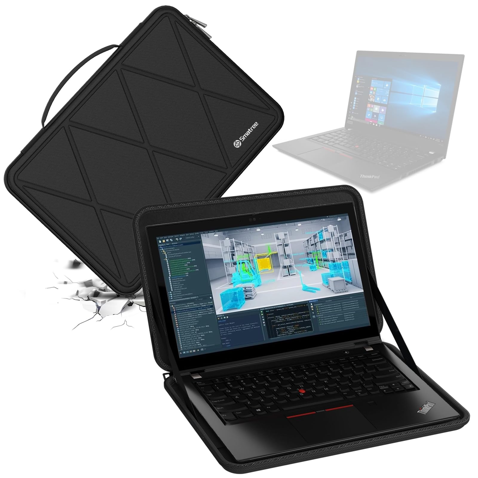 Smatree ハードEVA保護スリーブケース 15インチ Lenovo ThinkPad P15 Gen 2 Mobile Workstation、 15 インチ Lenovo ThinkPad T15g Gen 2に適用ハードケース 防水 360度耐衝撃(M99)