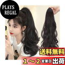 happykau ポニーテールウィッグ ロング クリップ 長さ45 55cm 4色展開 ウィッグ ポニーテール エクステ 付け毛 カール ブラック 巻き髪 つけ毛 (55cm, ブラウンブラック)