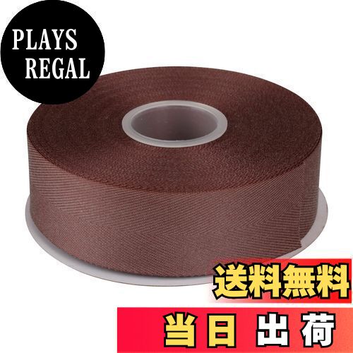 【送料無料】ITIsparkle ポリエステル綾リボンヘリンボーンテープ 幅38mm×22M巻 手芸 服飾 ラッピング ちょう結び リボン #839-チョコレート