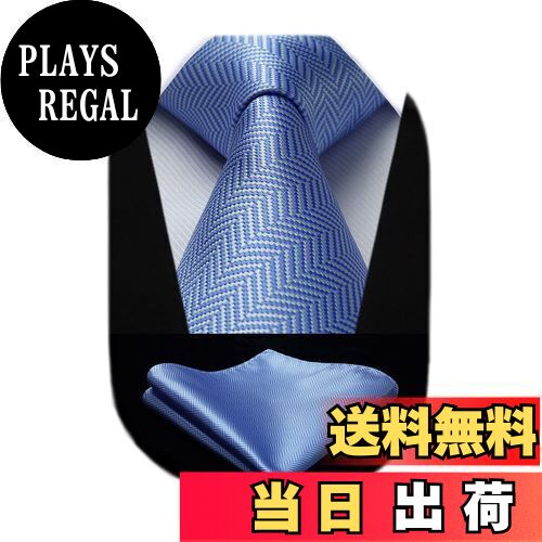 【送料無料】[HISDERN] [ヒスデン] ビジネス ネクタイ メンズ フォーマル ネクタイ ポケットチーフ セット チェック柄 おしゃれ 入学式 卒業式 就活 ブルー