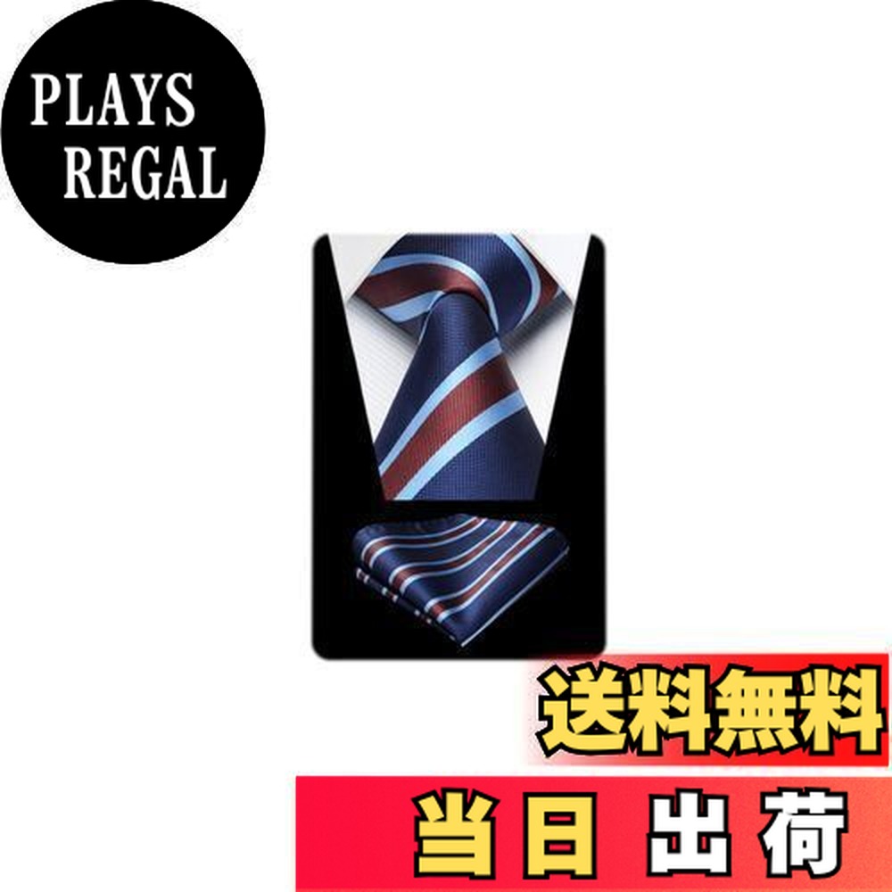 【送料無料】[HISDERN] [ヒスデン] ネービーネクタイ メンズ ビジネス ネクタイ チーフ セット ストライプ柄 フォマール 結婚式 就活 面接 入学式 卒業式 プレゼント ブランド
