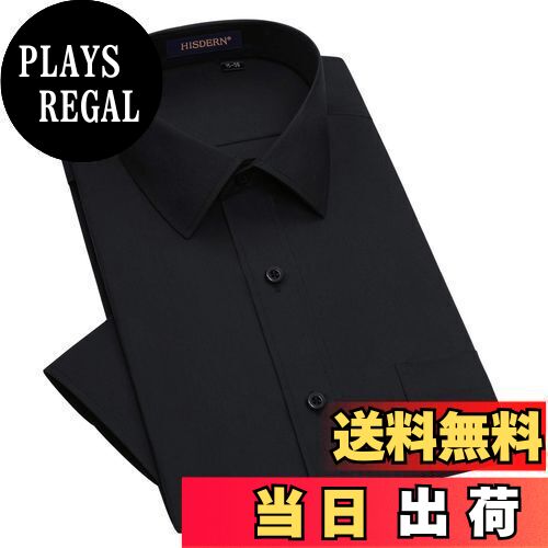 【送料無料】[Enlision] ワイシャツ ブラック メンズ 長袖 ワイシャツ 形態安定 黒シャツ レギュラー ビジネスシャツ ノーアイロン 綿 無地 フィット S by