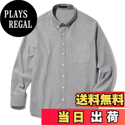 【送料無料】[Enlision]シャツ メンズ 長袖 グレー オックスフォード カジュアルシャツ ボタンダウン メンズシャツ イージーケア 大きいサイズ L