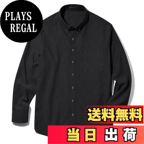 [Enlision]シャツ メンズ 長袖 ブラック オックスフォード カジュアルシャツ ボタンダウン メンズシャツ イージーケア 大きいサイズ 2XL