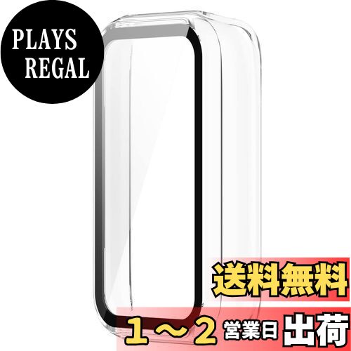 Amazfit用 Band 7用 ケース+ガラスフィルム アマズフィット用 Band7用 一体型保護ケース+フィルム SOOYEEH ハードPC製+ガラス製 プロテクターカバー 高透過率 薄型 硬度9H 飛散防止処理 6色可選 耐衝撃 (クリア)