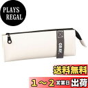 GRmkt ペンケース 筆箱 文房具 鉛筆 ファスナー ペンホルダー シンプル 革 ビニール 合皮 整理 軽量 コンパクト 学生 ビジネス 無地 アイボリー