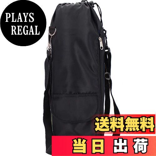 YUYAKESHI 水筒カバー 水筒ケース ホルダー ペットボトルカバー 700～5000ml対応 多種のサイズ ポケット付 肩掛け オックスフォード布 キャンプ ショルダーベルト付 通勤 通学 大容量(黒6番[17*49cm])