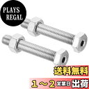 PATIKIL M10x60mm 中空外六角ねじ 2セット入り 筒形ランプ ネジ通しボルト ナット付き 304ステンレス鋼