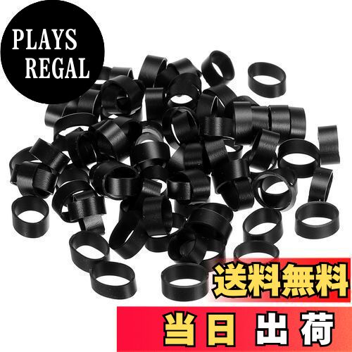 【送料無料】PATIKIL シリコンラバーバンドリング 50個 ノンスリップ 12.56 mm フラット ブラック 本 ..