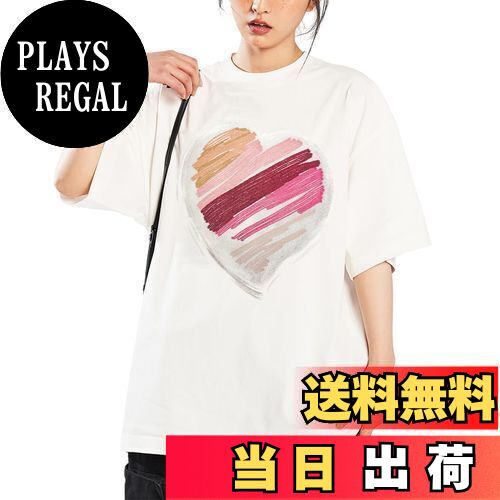 [SIPERLARI] Tシャツ レディース 半袖 綿100% 7.5オンス クルーネック トップス 体型カバー 桜 パターン 刺繍 オーバーサイズ シルエット 大きいサイズ 着痩せ 夏 (F, ホワイトB)