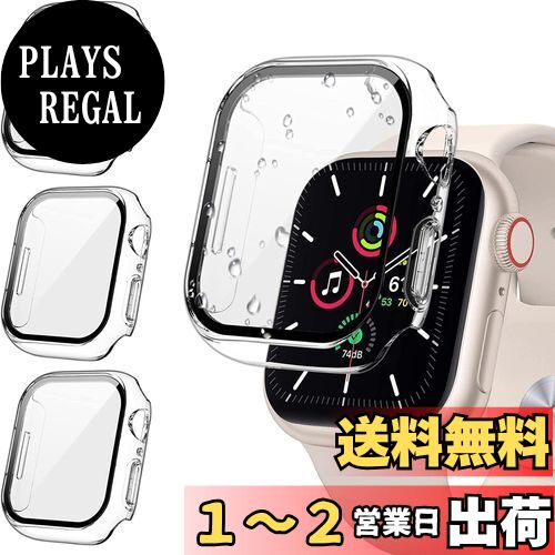 【3個入り】FALSAD Apple Watch カバー Se/Se2/Series9/8/7/6/5/4/3 対応 アップルウォッチ 40mm/44mm/41mm/45mm/38mm/42mm、PC素材と強化ガラスフィルム一体型 保護ケース 防水 全面保護 超薄型 軽量 耐衝撃 高透過率 指紋防止 装着簡単(38mm クリア/クリア/クリア)