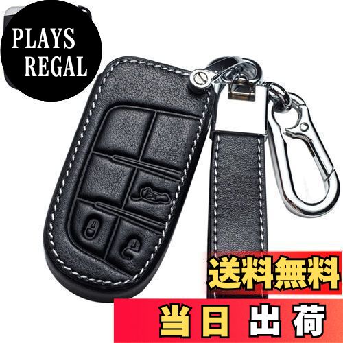 【送料無料】[LETINGFAR] キーケース JEEP用 スマートキーケース キーカバー本革 JEEP専用設計 3J Bキーホルダー 等に適用キーケース (ブラック)