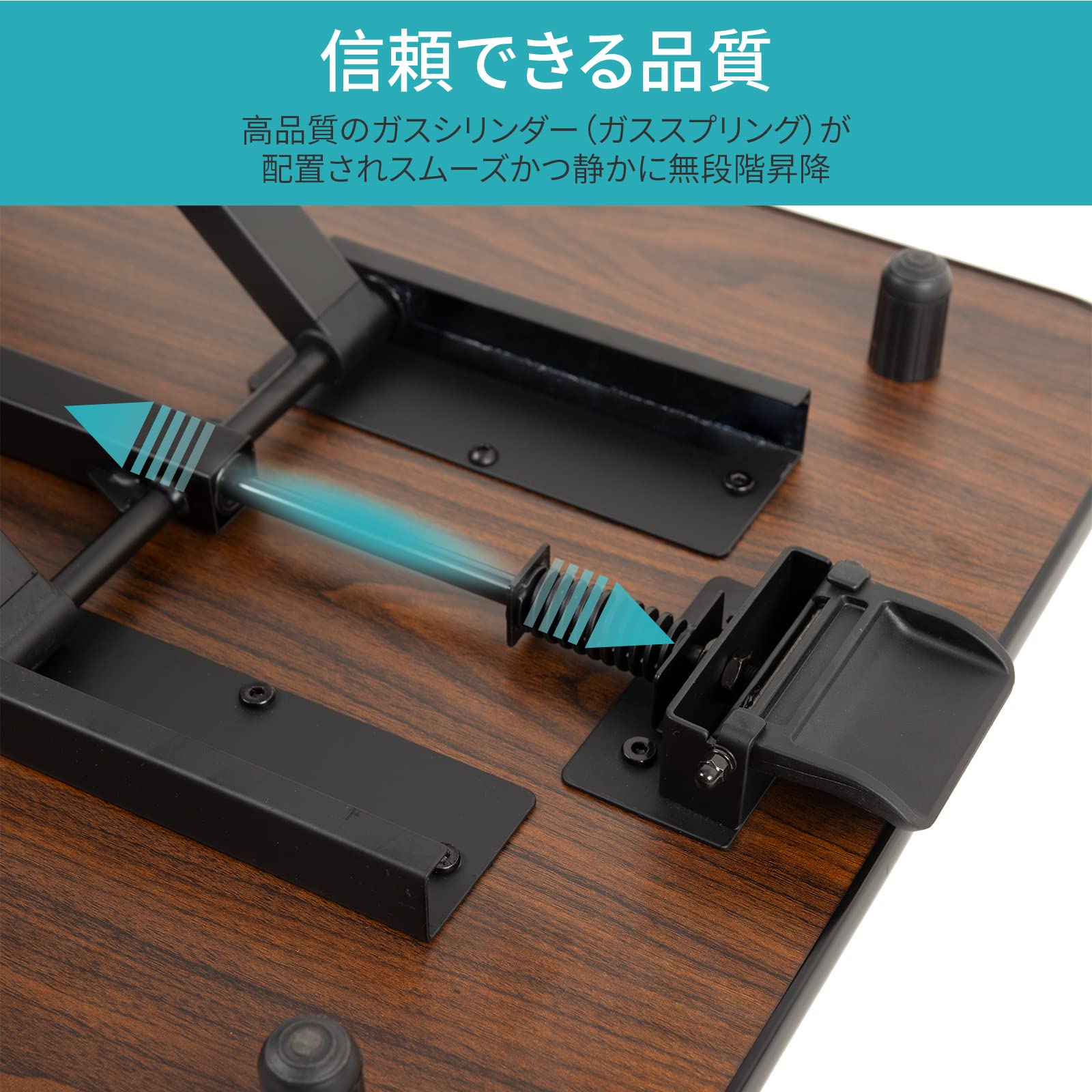 RELAXWORK スタンディングデスク 卓上 折りたたみデスク リフティングテーブル ガス圧式無段階高さ調整 ワークデスク 持ち運び 座位・立位両用 上下昇降式デスク ウォールナット 幅X奥行X高さ調整範囲:78.5X52X(5.5~41cm) [3]