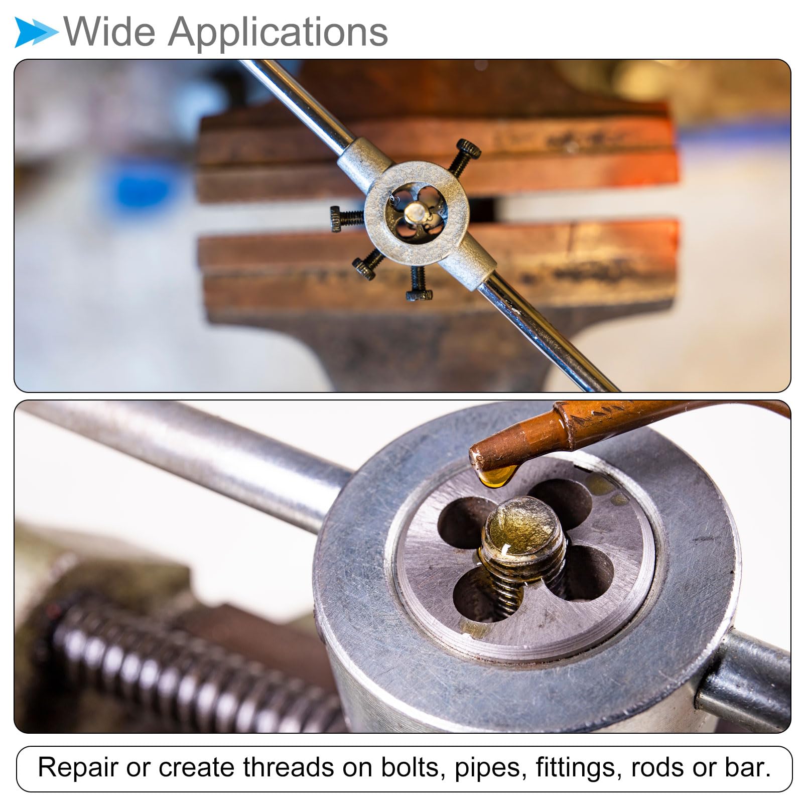 【送料無料】CoCud ダイストックハンドルセット 3/8-24 UNF スレッドダイとフィット20 mm-30 mm外径 M9-M11ダイレンチツールキット レンチツールキット 用途:ねじ切り修正用 1セット