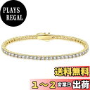 KRKC&CO 3mm テニスブレスレット レディース ブレスレット S925シルバー ジルコニア K14金メッキ CZダイヤ 腕輪 メンズ ブレス ヒップホッ...
