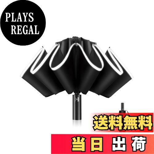 【送料無料】XIXVON Umbrella Pro (10リブ、ブラック)| UPF 50+ 99％UV保護、反射安全ストリップ、頑丈..