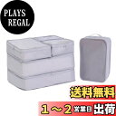 【送料無料】TIANZONG トラベルポーチ パッキングポーチ アレンジケース 6点セット 大容量 超軽量 出張 旅行 便利グッズ 下着収納キューブ 衣類収納 鞋袋 (グレー)