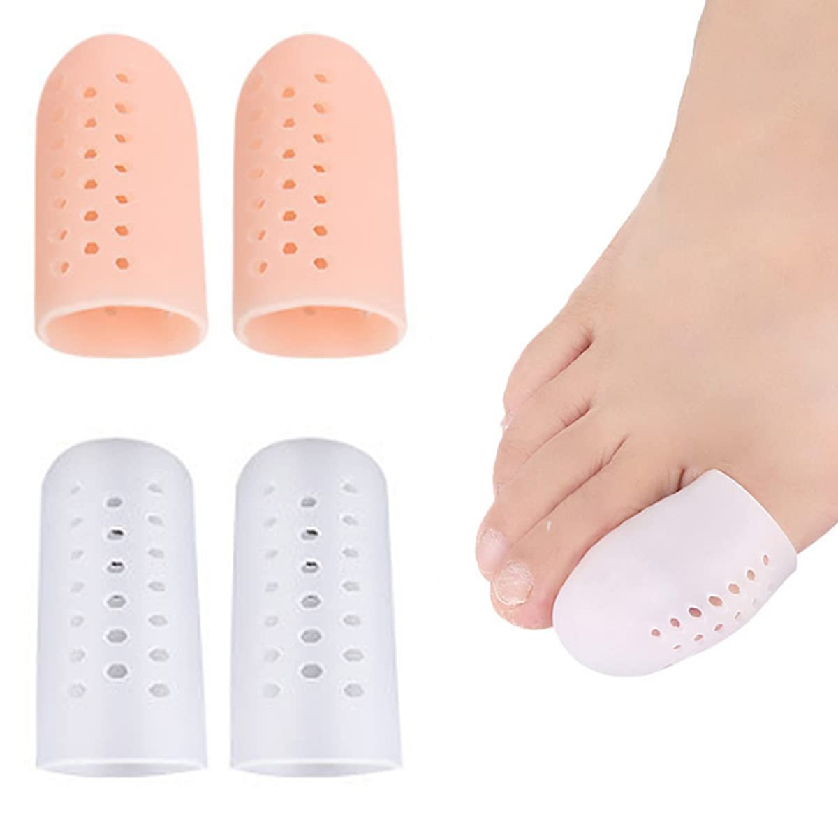 【送料無料】Fantasyon 2ペアセット ジェル 足指 足の親指 水疱用 キャップ プロテクター つま先衝撃 ..