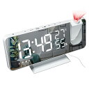【送料無料】Shengshou 目覚まし時計 デジタルLED時計 投影時計 非電波 温湿度計 スヌーズ FMラジオ ミラー 携帯充電 おしゃれ 多機能 見やすい 明るさ 音量調節可能 光センサー自動調光 大画面 180°回転投影 USB給電式 置き時計 部屋 オフィス 日本語説明書付き (ホワイト)