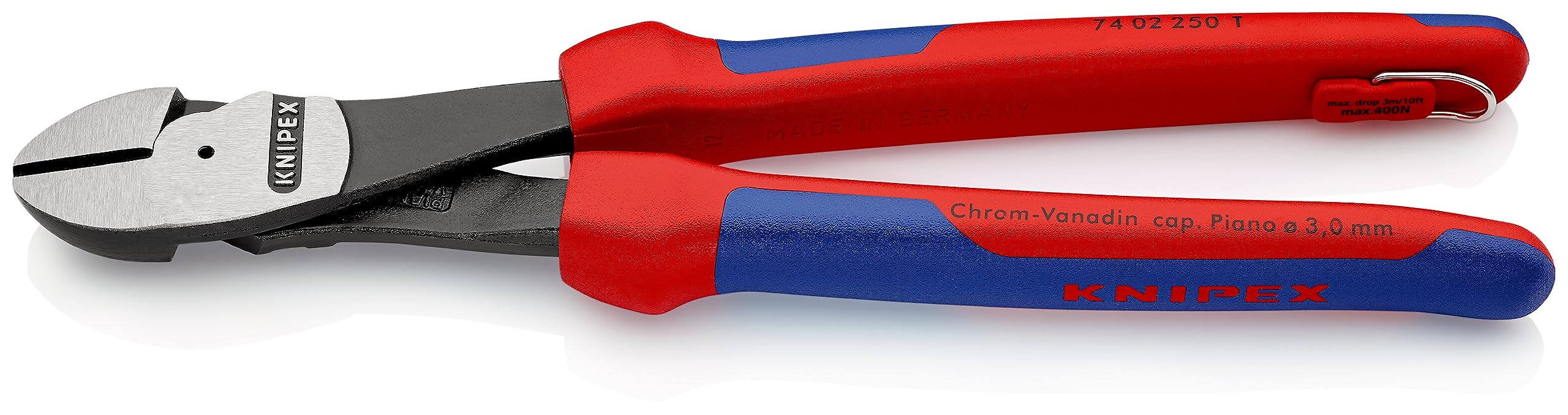 【送料無料】クニペックス KNIPEX 7402-250TBK 強力型斜ニッパー(硬線用) 落下防