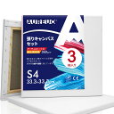【送料無料】AUREUO 張りキャンバス セット S4 (33.3cmx33.3cm) 中目 綿化繊混紡 3枚 初心者 絵画用具 芸術絵創作 現代油絵 美術装飾 水彩画・油絵画・アクリル兼用