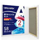 【送料無料】AUREUO 張りキャンバス セット S8 (45.5cmX45.5cm) 中目 綿化繊混紡 2枚 初心者 絵画用具 芸術絵創作 現代油絵 美術装飾 水彩画・油絵画・アクリル兼用