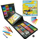 【送料無料】AUREUO 224 ピース 両面三つ折りイーゼル型 アートセット 旅行用お絵かきキット オイルパステル、クレヨン、鉛筆、フェルトペン、カラーケーキ...