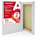 【送料無料】AUREUO 張りキャンバス セット P3 (27.3cmX19cm) 中目 100%コットン 2枚 初心者 絵画用具 芸術絵創作 現代油絵 美術装飾 水彩画・油絵画・アクリル兼用