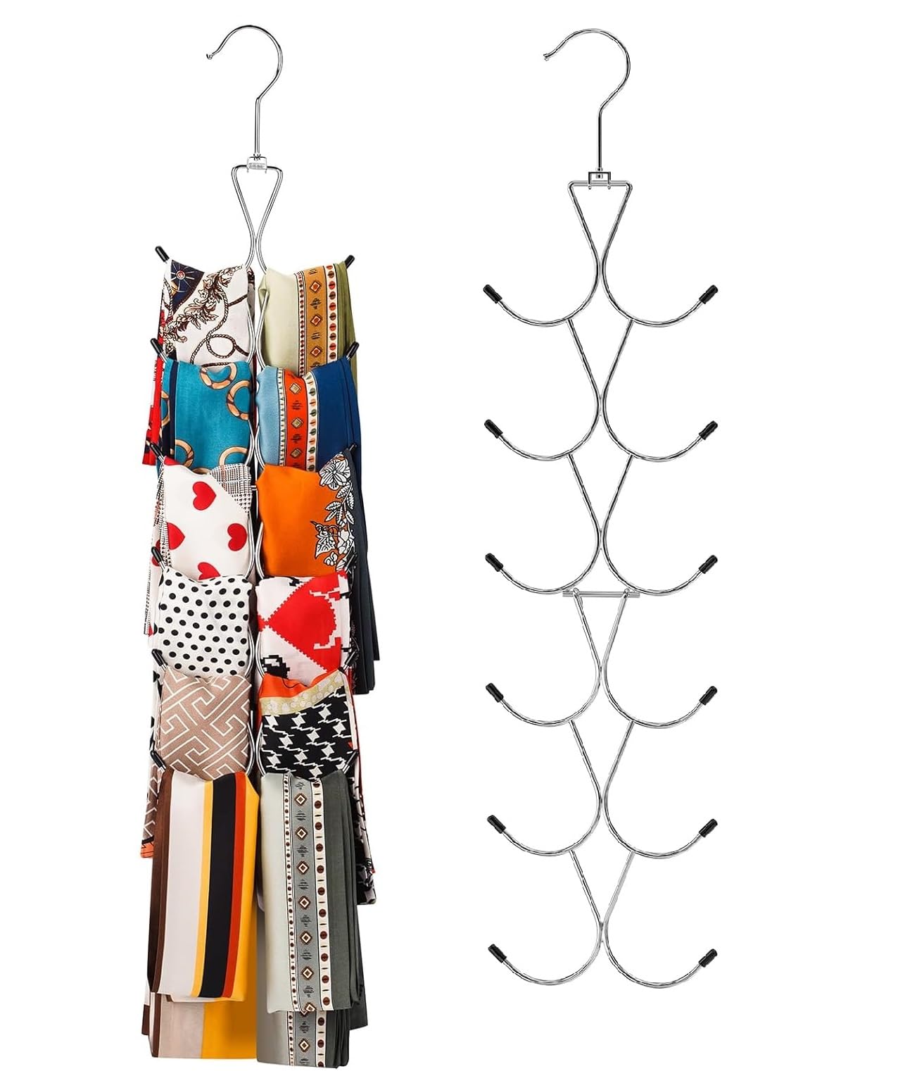 【送料無料】himsyuden スカーフハンガー 12本掛け 360度回転フック ネクタイハンガー バッグ マフラー ベルト 小物収納 吊り下げハンガー ヨガパ...