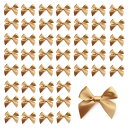 【送料無料】himsyuden 50個入 ラッピング リボン 母の日 蝶結び クリスマスの弓 装飾 バレンタイン 花束リボン ヘアアクセサリー クリスマスツリー飾り 手作りプレゼント ラッピング ペット首輪 ギフトバッグ飾り (シャンパン 50個入)