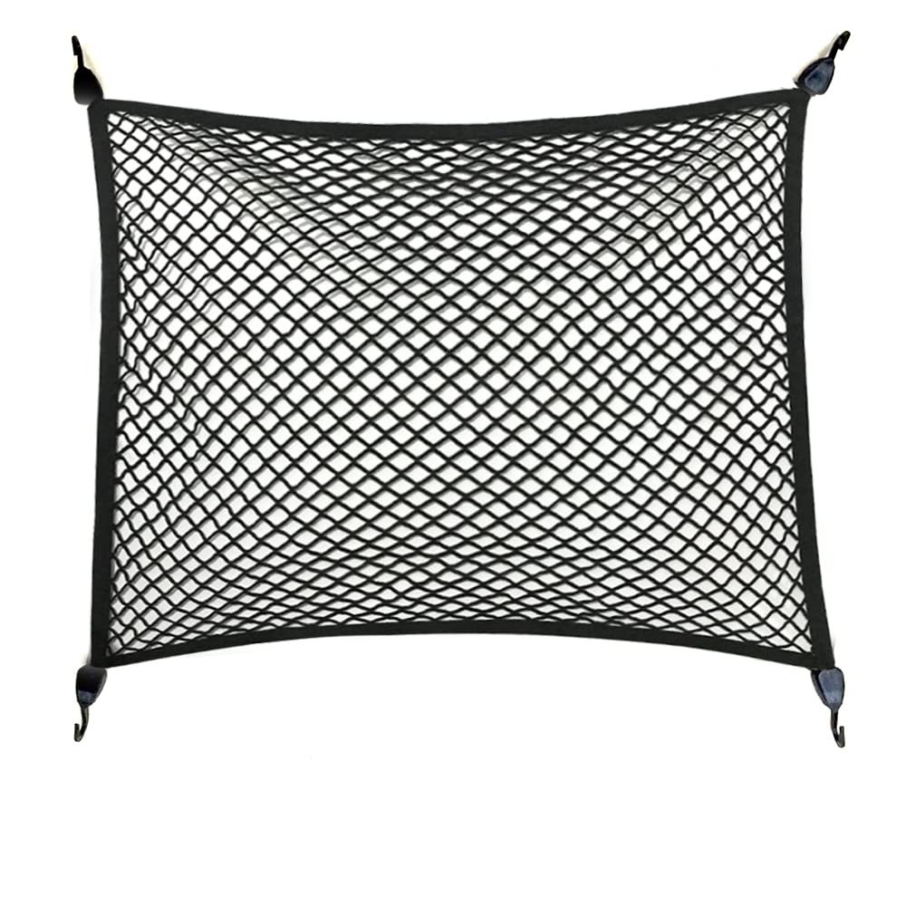 【送料無料】PGMARO 車用 ラゲッジネット ペット用 ドライブ セーフティーネット 天井ルーフネット完全弾力 荷物落下防止 収納袋 付き 強力ネット固定フック SUV アルファード ヴェルファイア 30系 ヴォクシー ノア 80系 ハイエース C-HR セレナ 新型 RAV4 50系など汎用性 (