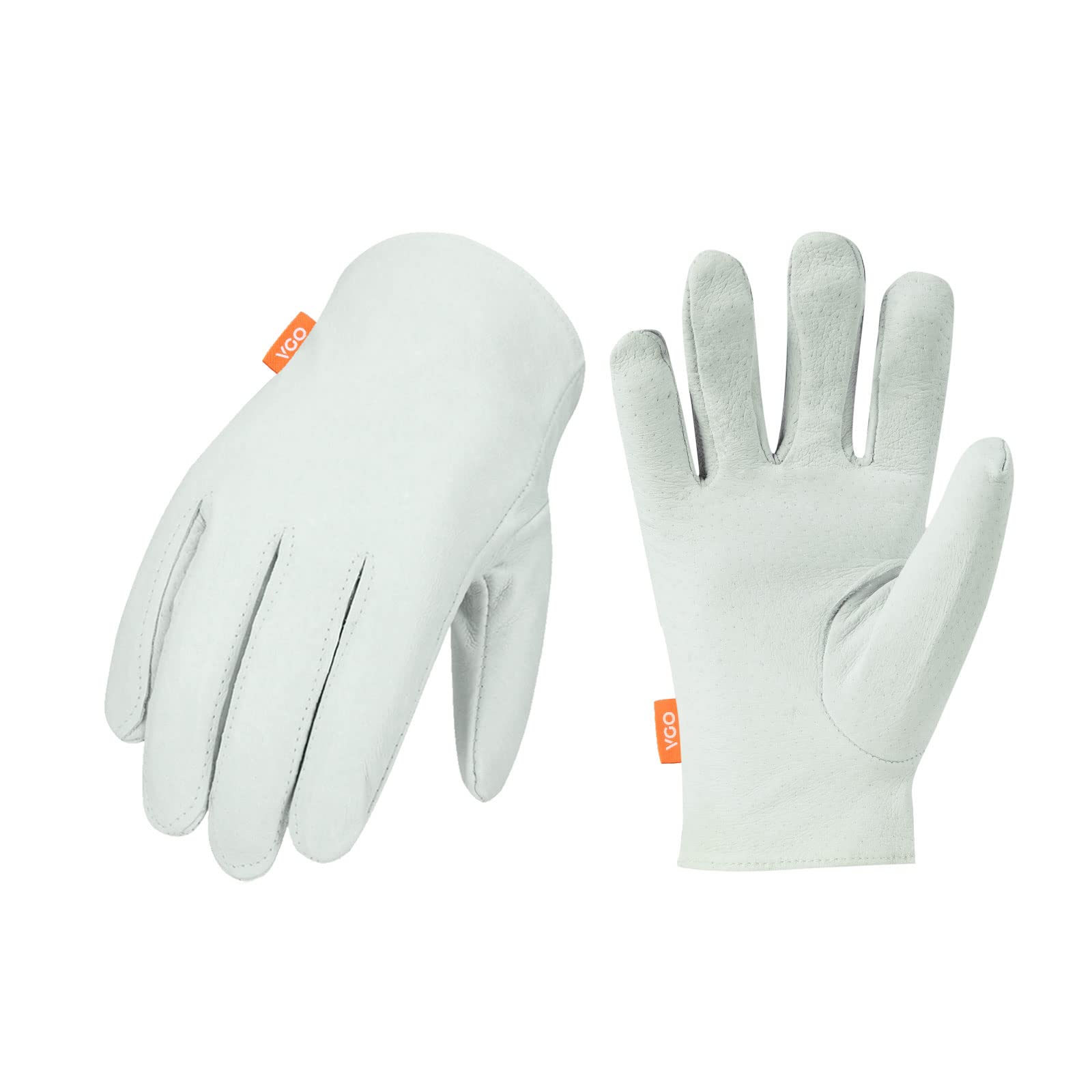 【送料無料】[Vgo...] 3双パック 豚革手袋 作業皮手袋 薄手袋 ぶた かわてぶくろ リーガ手袋 背抜き 庭..