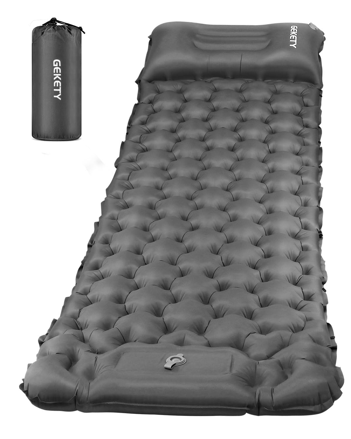 【送料無料】エアーマット GEKETY 【約10CM厚さ】 キャンプ マット 車中泊マット 足踏み式 無限連結可能 枕付き エアマット 災害マット キャンプ用品 テントマット 厚手 軽量 コンパクト 防水防潮 持ち運び便利 簡単収納 収納袋付き