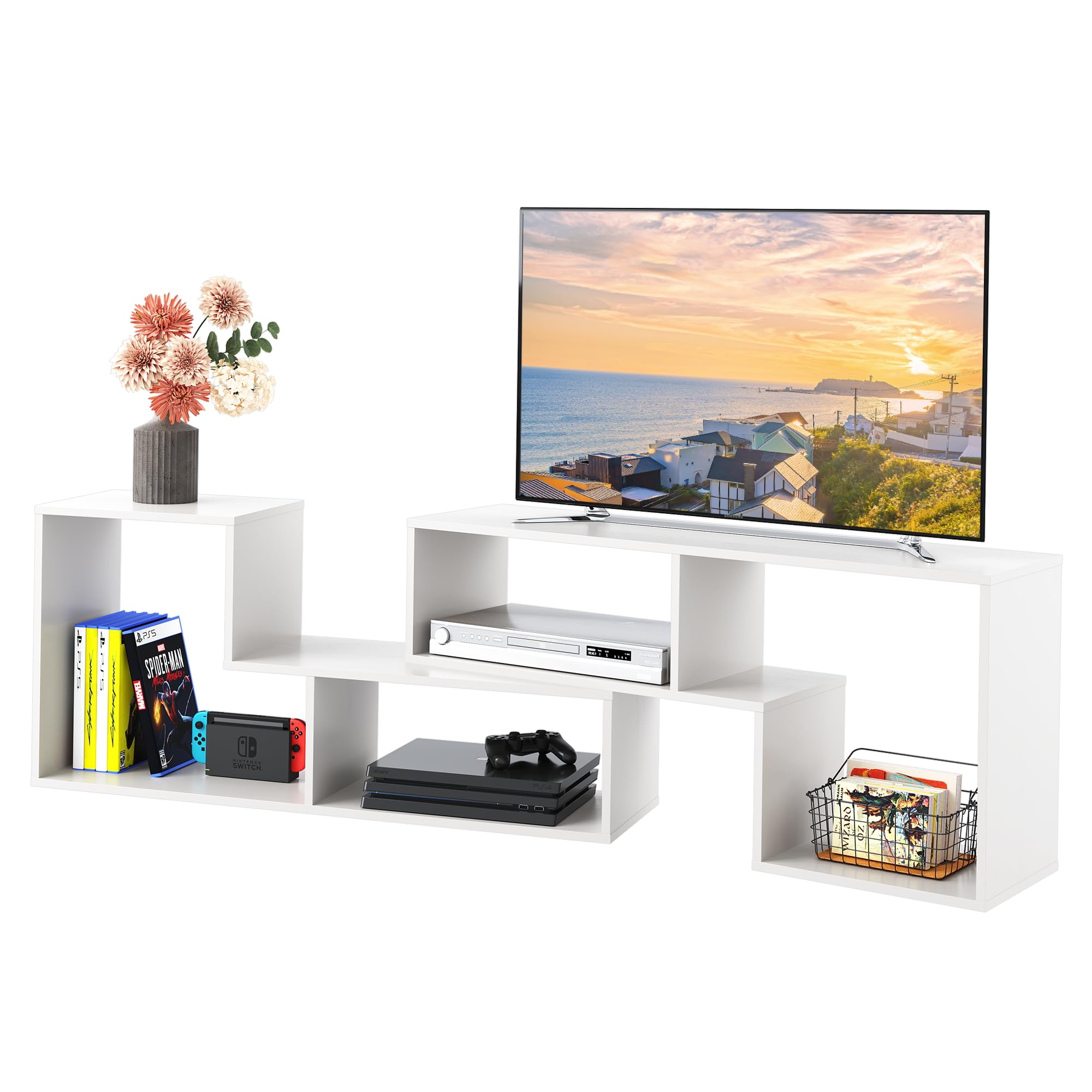 【送料無料】DEVAISE テレビ台 テレビラック 伸縮 伸縮テレビ台 幅105〜210cm 角度調整 42型対応 32イ..