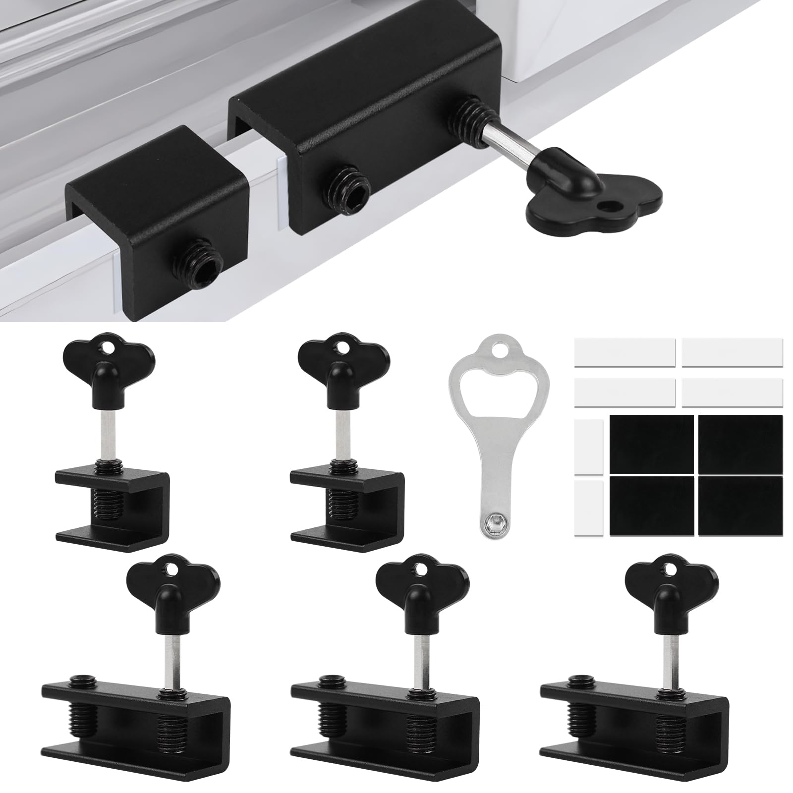 【送料無料】LUCKYBEE 窓ロックストッパー 窓 ロック 子供 6個セット 防犯グッズ 網戸ロッ ...