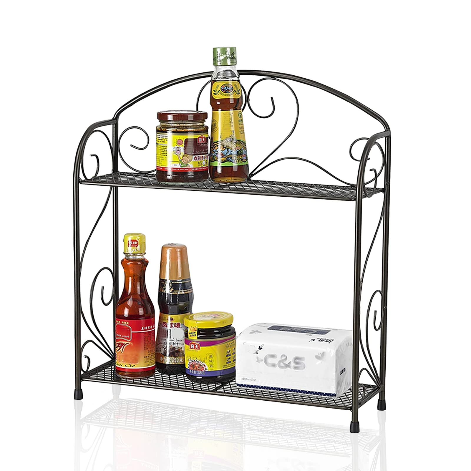 【送料無料】VANRA 収納ラック シンク上部ラック キチン カウンターラック 2段ワイド キッチン収納 キ..