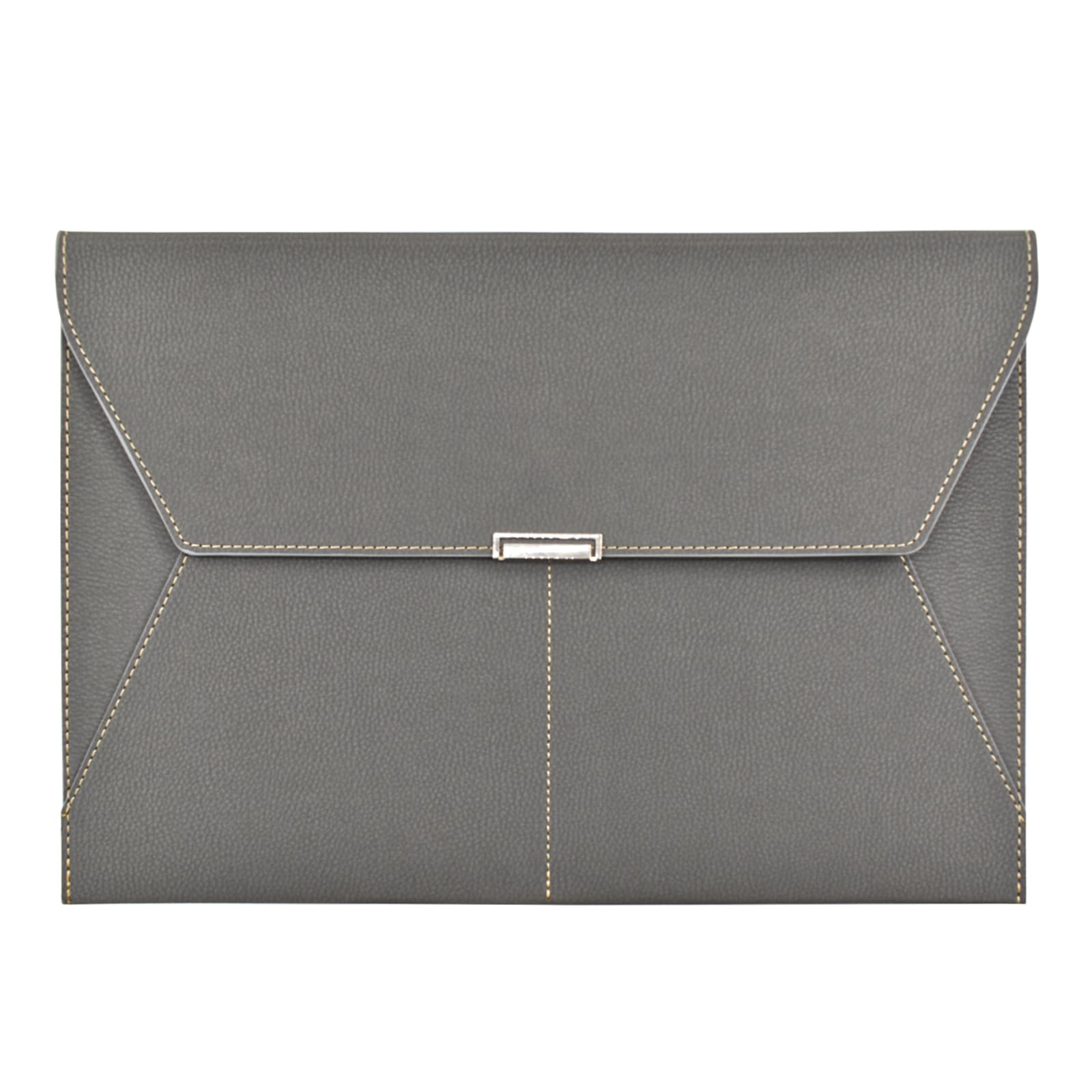【送料無料】VANRA ドキュメントファイル ケース A4サイズ 収納 書類ケース PUレザー 3ポケット ファイルフォルダー 磁気スナップ 防水 持ち運び簡単 オフィス ビジネス (グレー)