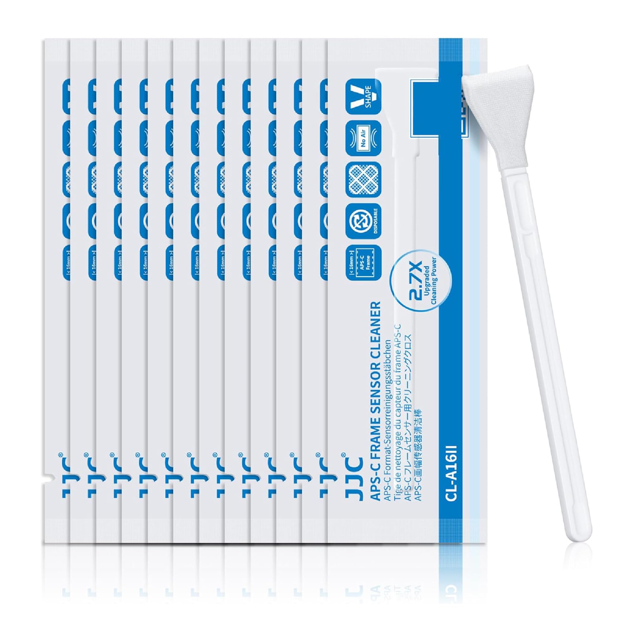 【送料無料】JJC APS-Cセンサークリーニングスワブ CCD CMOS用 12本入り 16mm クリーニング綿棒 クリー..