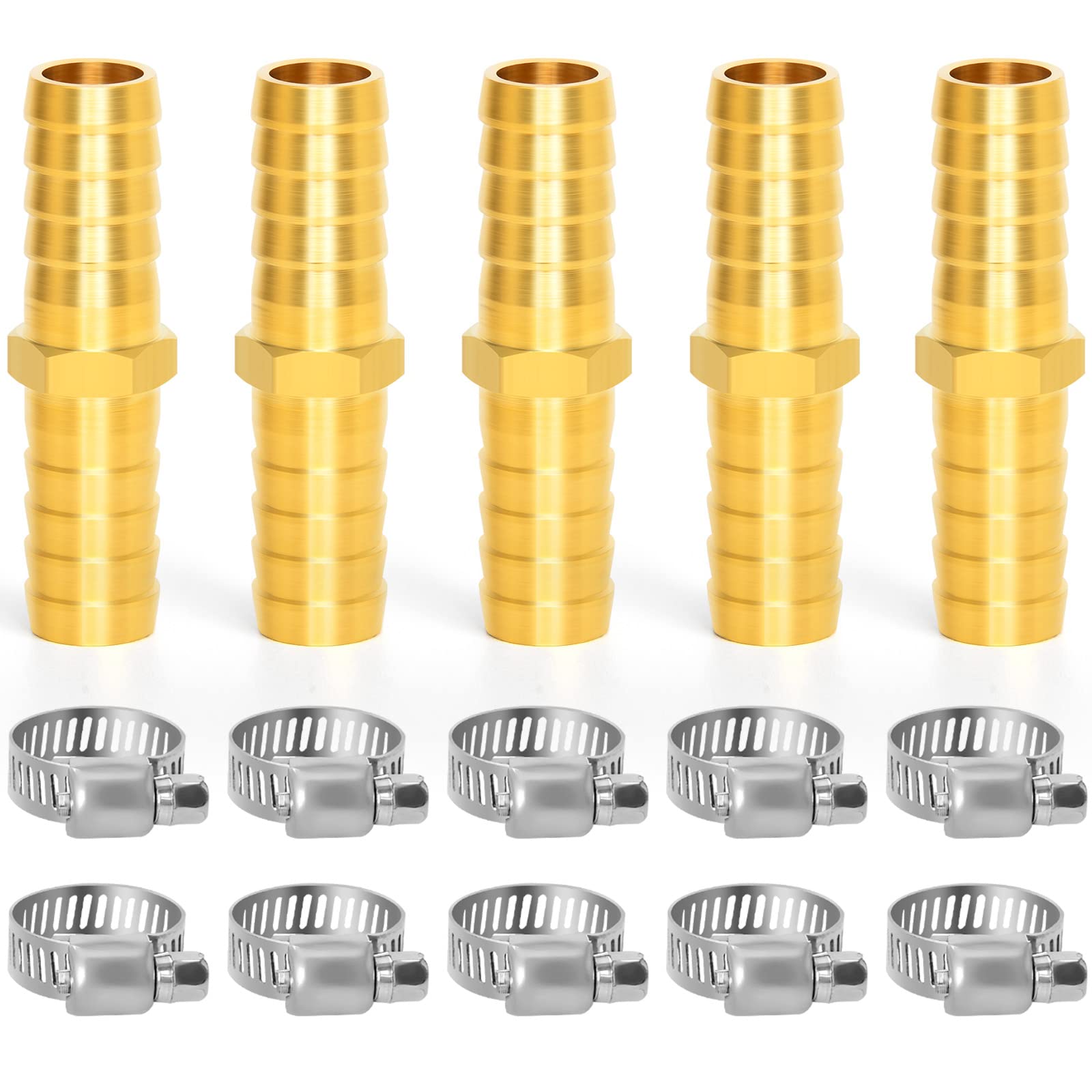 【送料無料】TAILONZ PNEUMATIC 5箇の真鍮ホースオーバーヘッドパイプ継手、6mmオーバーヘッドパイプ内..