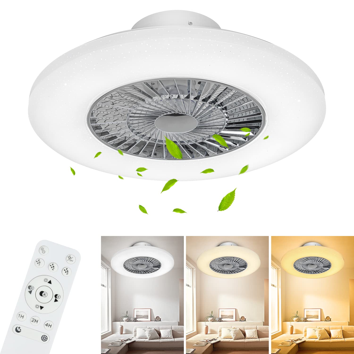 【送料無料】Depuley シーリングファンライト 12畳 シーリングライト40W ファン付き 照明 sale 調光調色 風量調節 3つの色温度調整 星空効果 ...