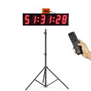 【送料無料】Jhering スポーツタイマー LED レースタイミング時計 三脚付き ランニングイベント用 7色 カウントダウン/アップレースタイマー (5 Inch)