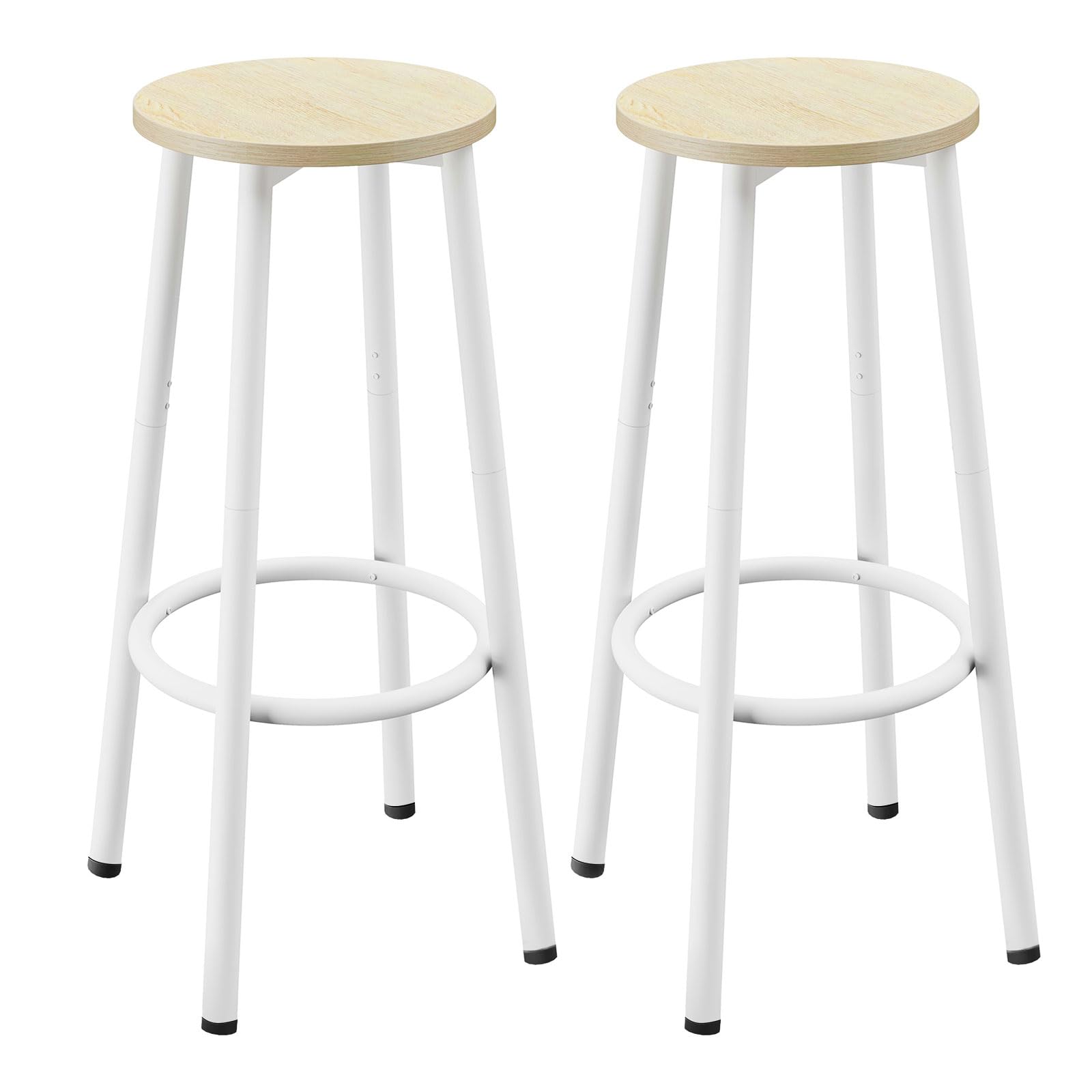 【送料無料】YMYNYバースツール2脚セット、フットレスト付きキッチンスツール、ブレックファストバースツール、ラウンドバーチェア、ダイニングルーム、キッチン、バ...